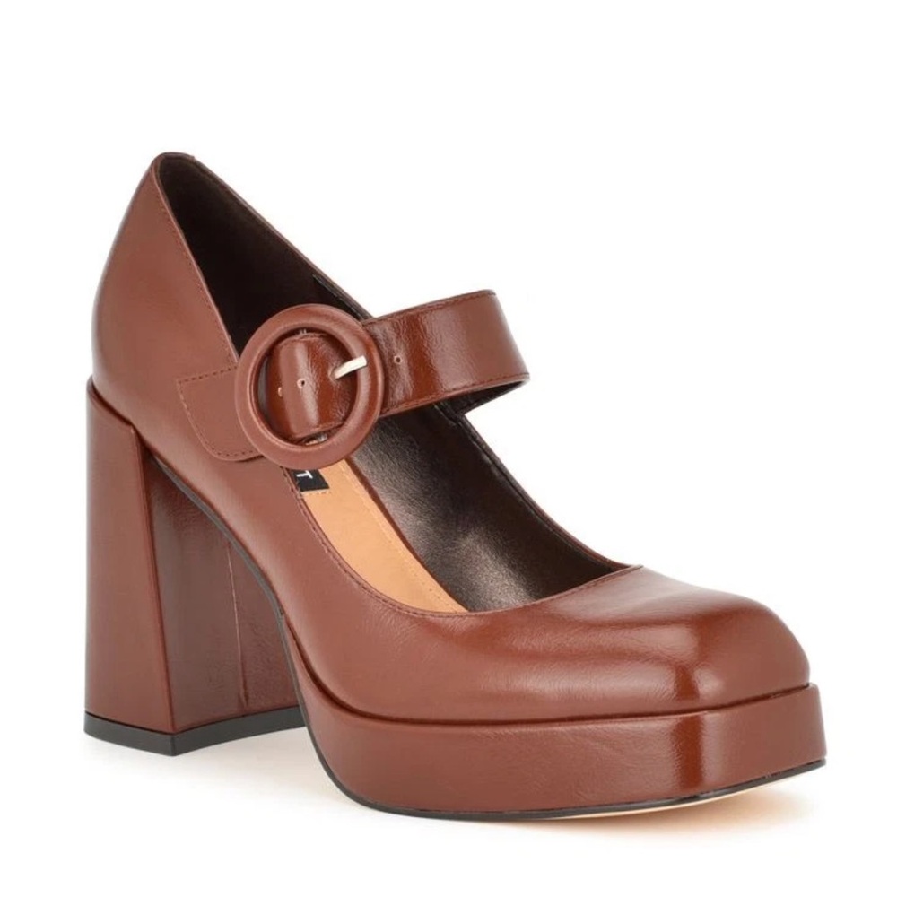 NWOB Nine West Brown Platform Mary Jane Heels